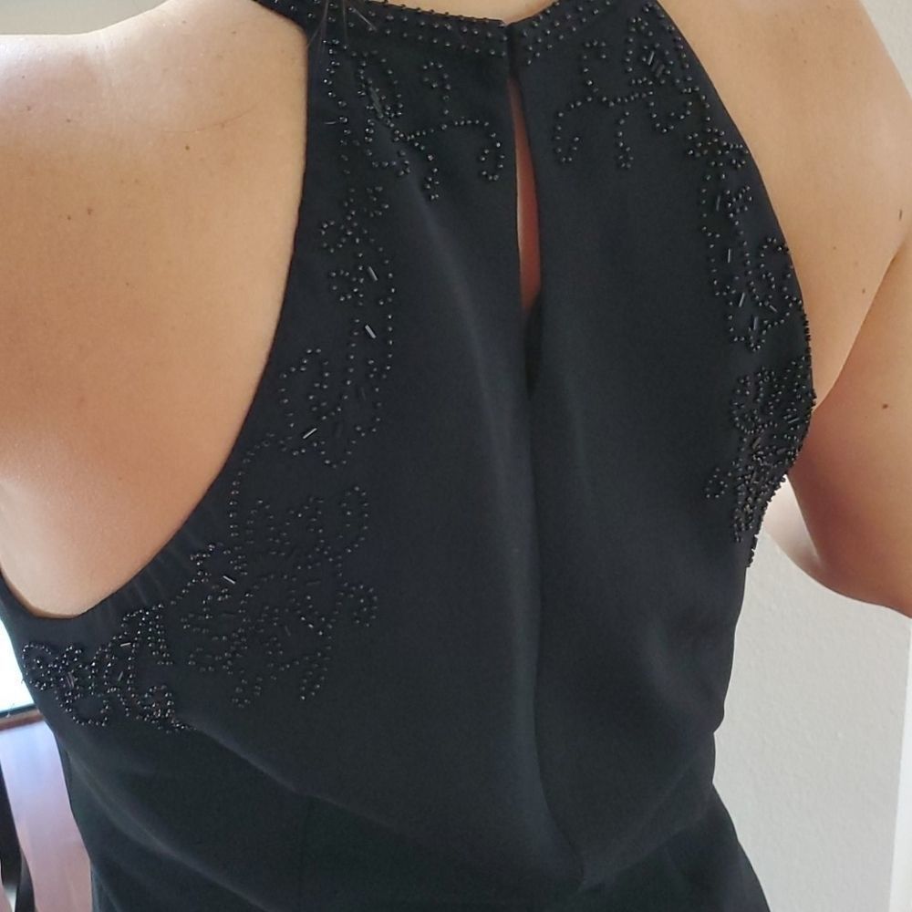 JNY Beaded Neck & Bodice Lined Blk Cocktail Dress - Picture 4 of 8